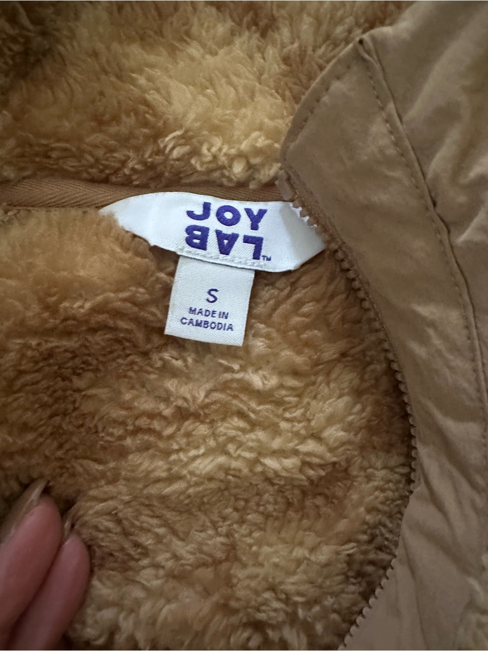 JoyLab Beige Plush Puffer Jacket for Kids - Picture 2 of 3